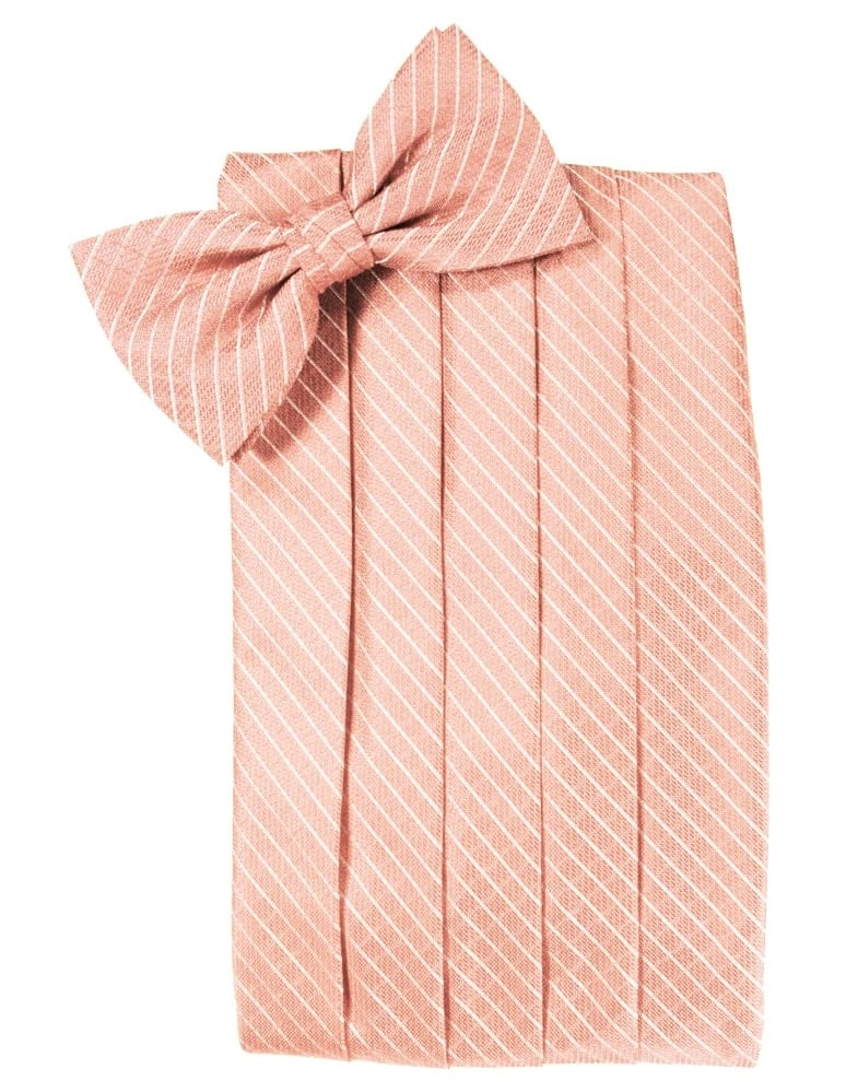 Pink striped gift box wrapped with a matching bow on top, ready for gifting.