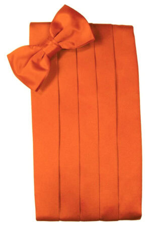 Orange rectangular gift box with a large satin bow on top.