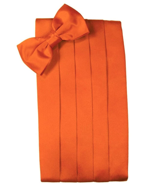 Orange rectangular gift box with a large satin bow on top.