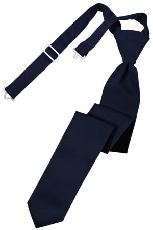 Midnight Blue Solid Satin Skinny Tie