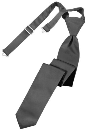 Pewter Solid Satin Skinny Tie