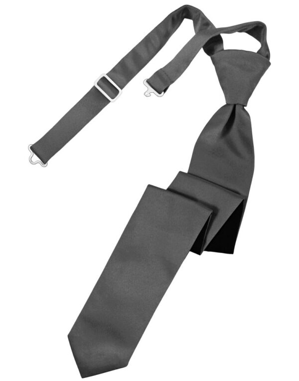 Pewter Solid Satin Skinny Tie