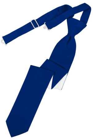 Royal Blue Solid Satin Skinny Tie