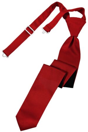 Scarlet Solid Satin Skinny Tie