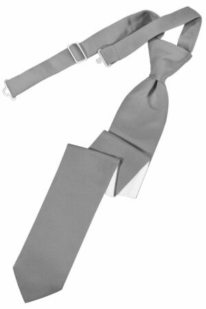 Silver Solid Satin Skinny Tie