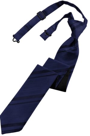 Marine Striped Satin Skinny Tie