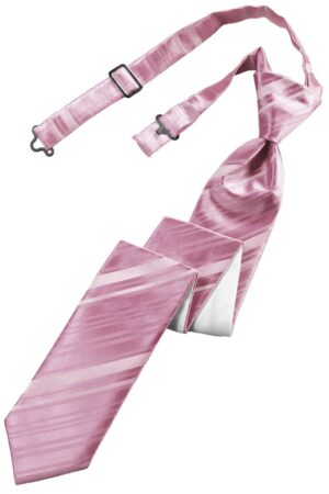 Rose Petal Striped Satin Skinny Tie