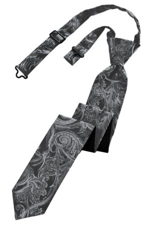 Silver Tapestry Skinny Tie