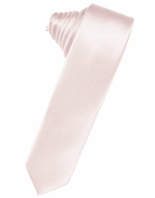 Blush Solid Satin Skinny Suit Tie