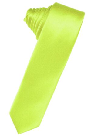 Lime Solid Satin Skinny Suit Tie