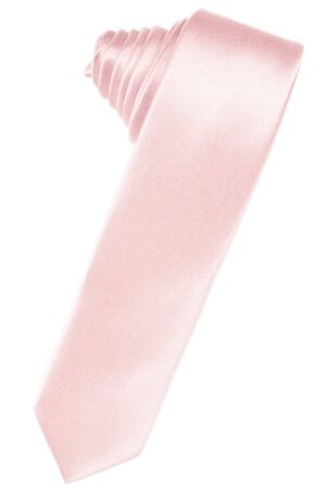 Pink Solid Satin Skinny Suit Tie