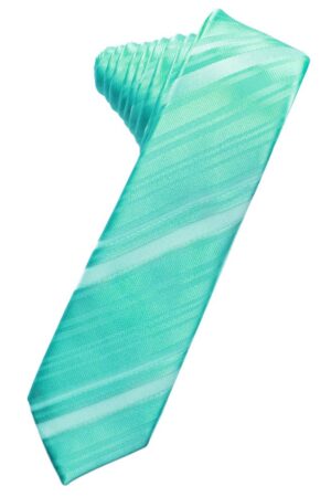 Mermaid Striped Satin Skinny Suit Tie