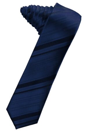 Peacock Striped Satin Skinny Suit Tie