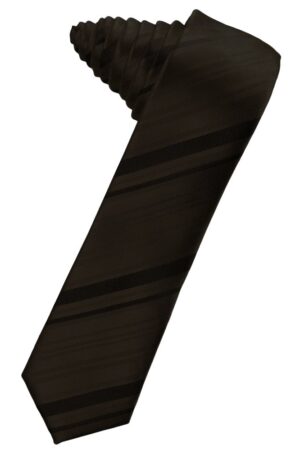 Truffle Striped Satin Skinny Suit Tie