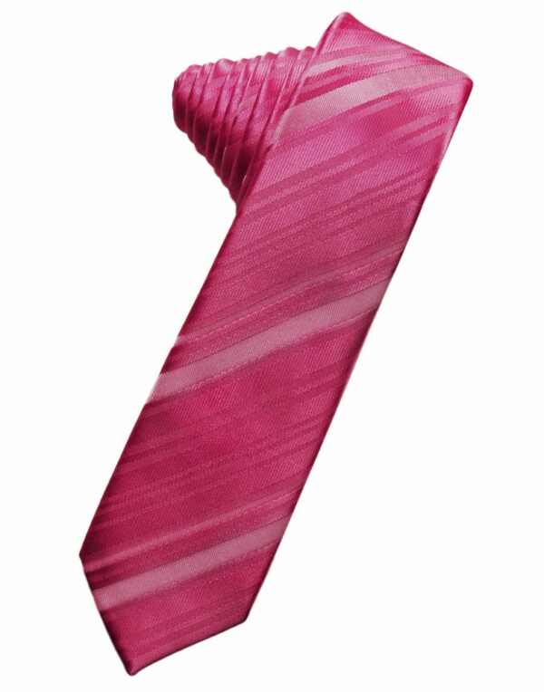 Watermelon Striped Satin Skinny Suit Tie