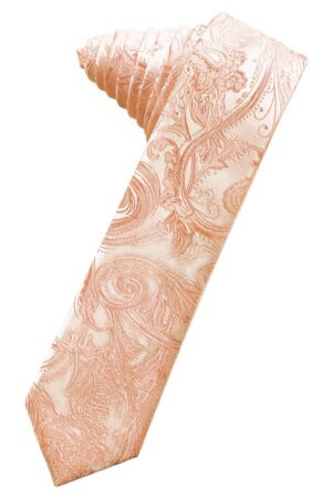 Peach Tapestry Skinny Suit Tie