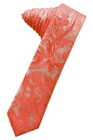 Persimmon Tapestry Skinny Suit Tie