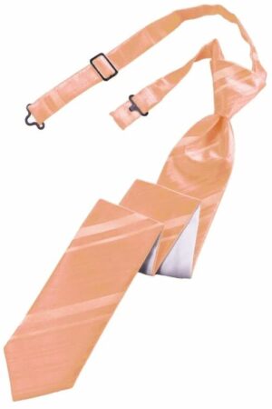 Peach Striped Satin Pocket Square