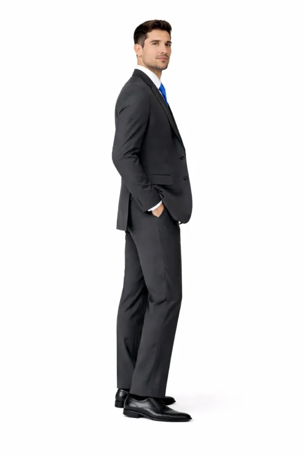 man modeling the steel grey aspen suit rental by national tuxedo rentals