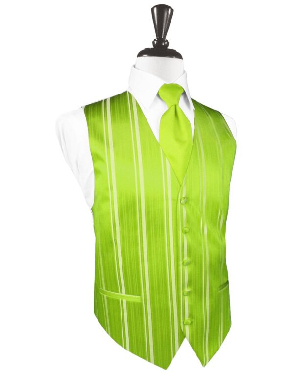 Lime Striped Satin Vest