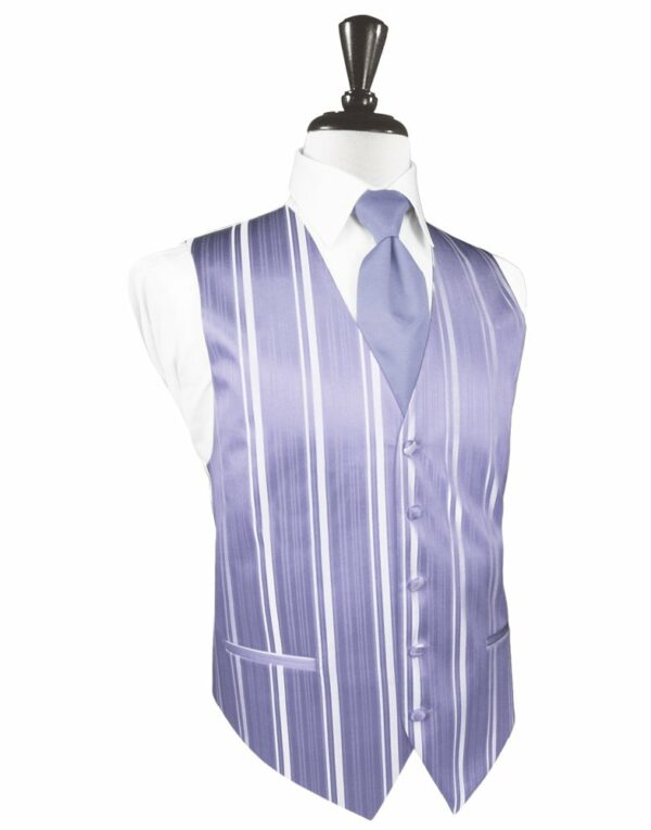 Periwinkle Striped Satin Vest