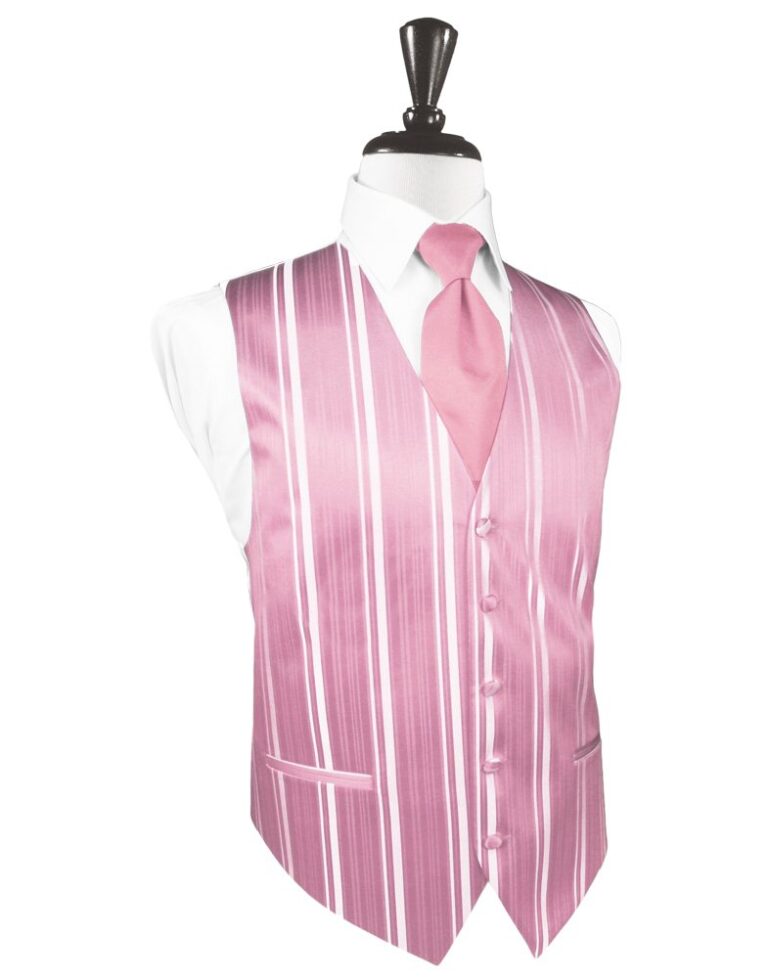 Rose Petal Striped Satin Vest Rental Tuxedo Vest