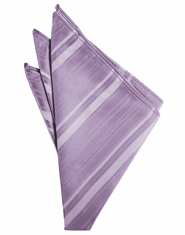 Heather Striped Satin Pocket Square