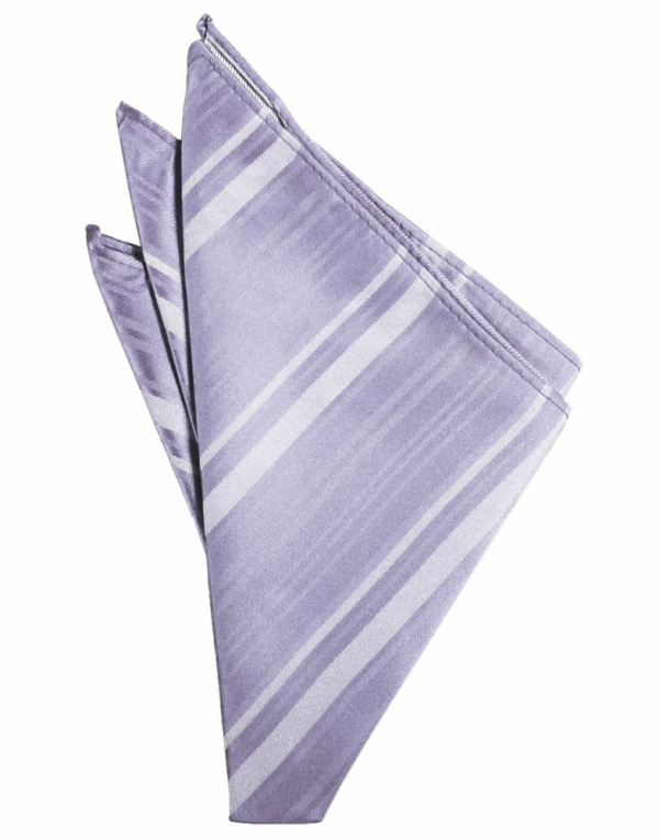 Periwinkle Striped Satin Pocket Square