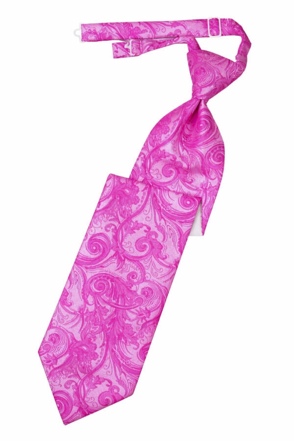 tapestry fuschia long tie pre-tied