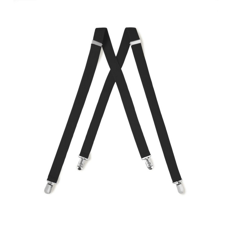 black elastic suspenders with metal clips