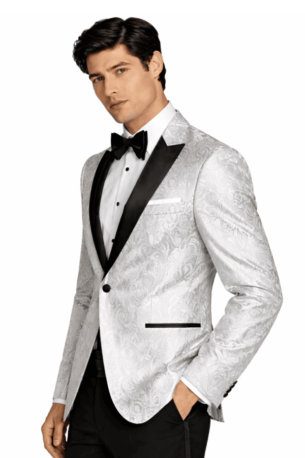 White Paisley Tuxedo Rental