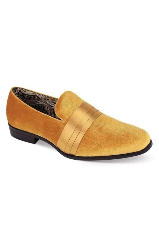 Klein Gold Velvet Slip On Shoe