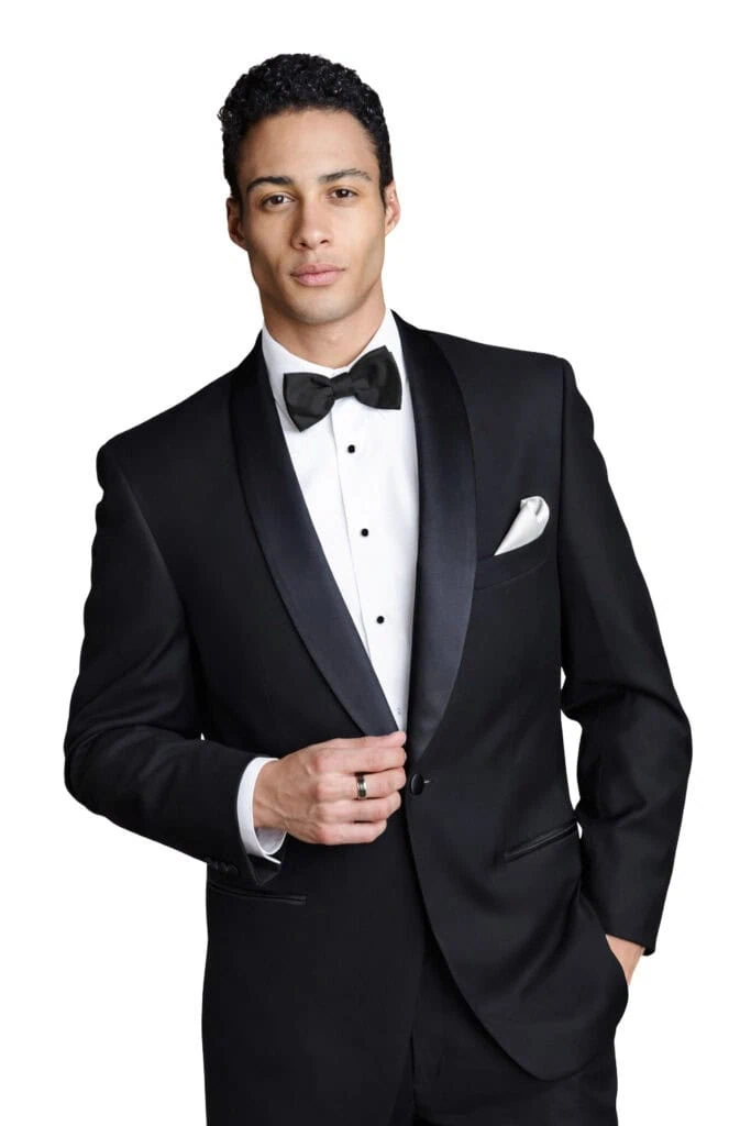 black shawl lapel tuxedo