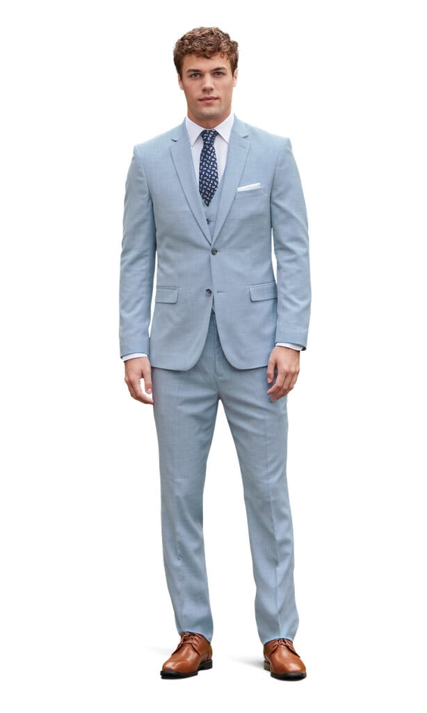 man wearing oxford blue suit
