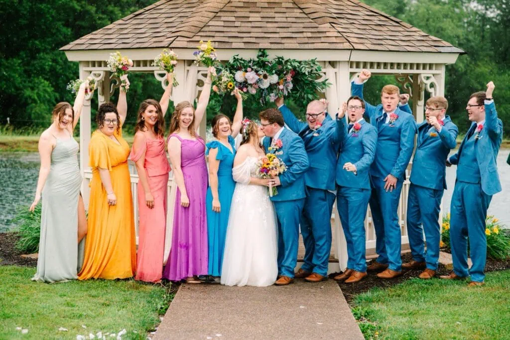 colorful wedding party