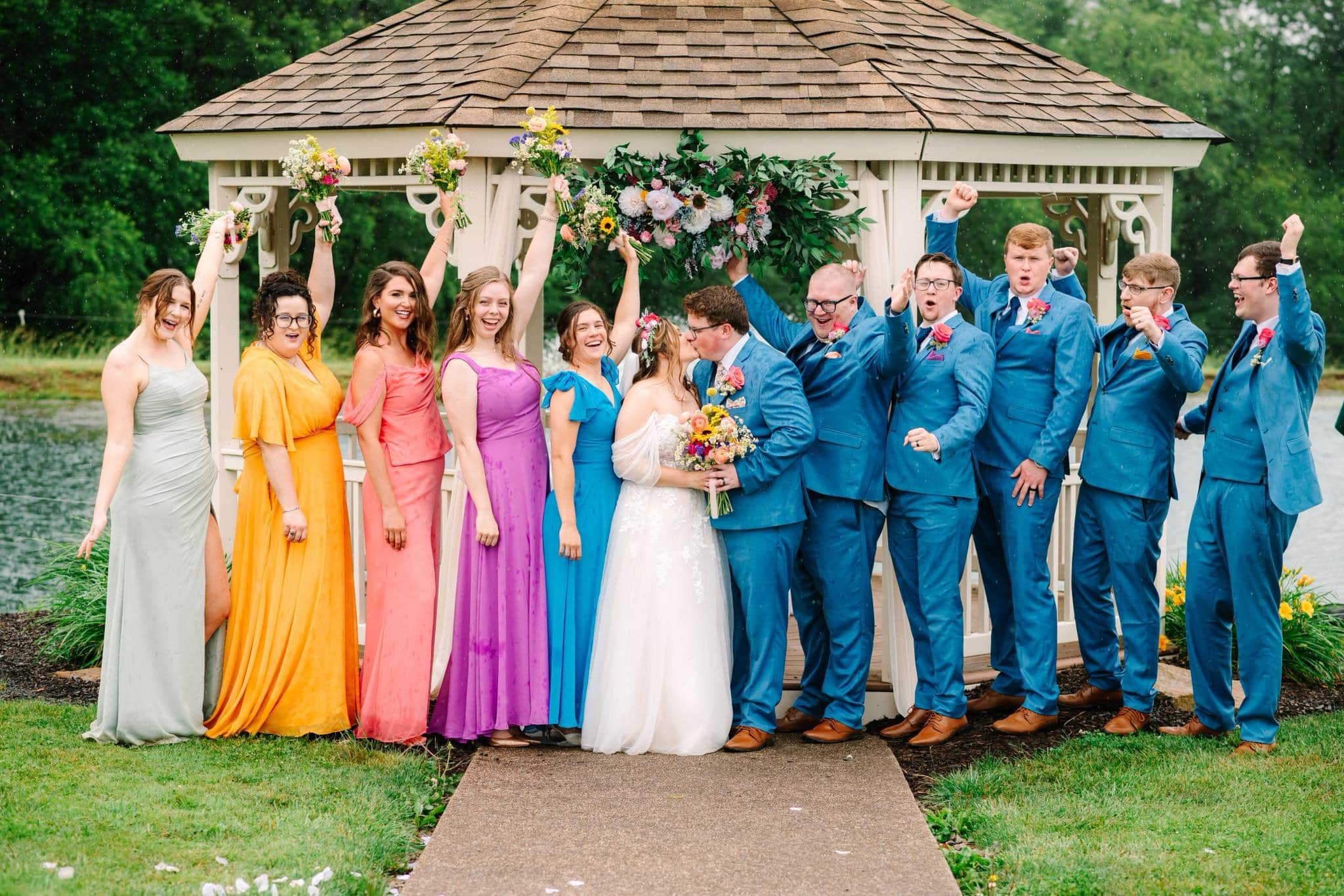colorful wedding party