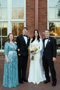 family photo at wedding