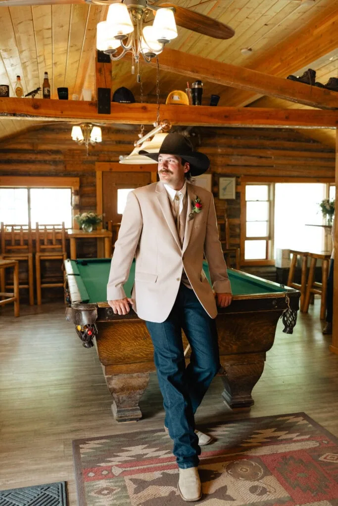 country groom in tan suit rental