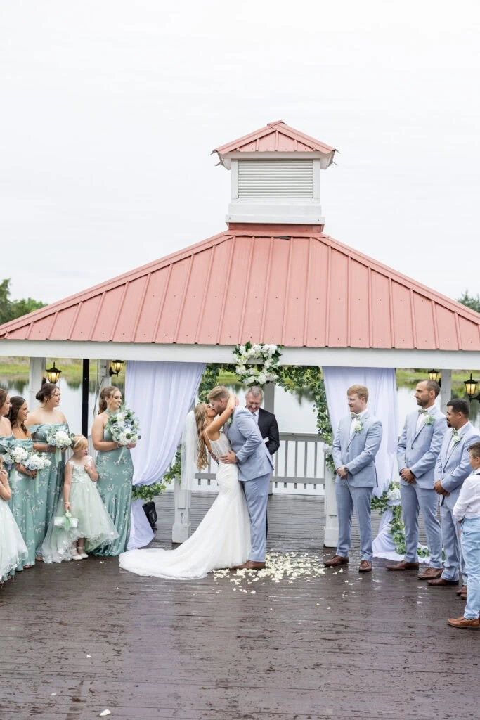 bride and groom at wedding ceremony