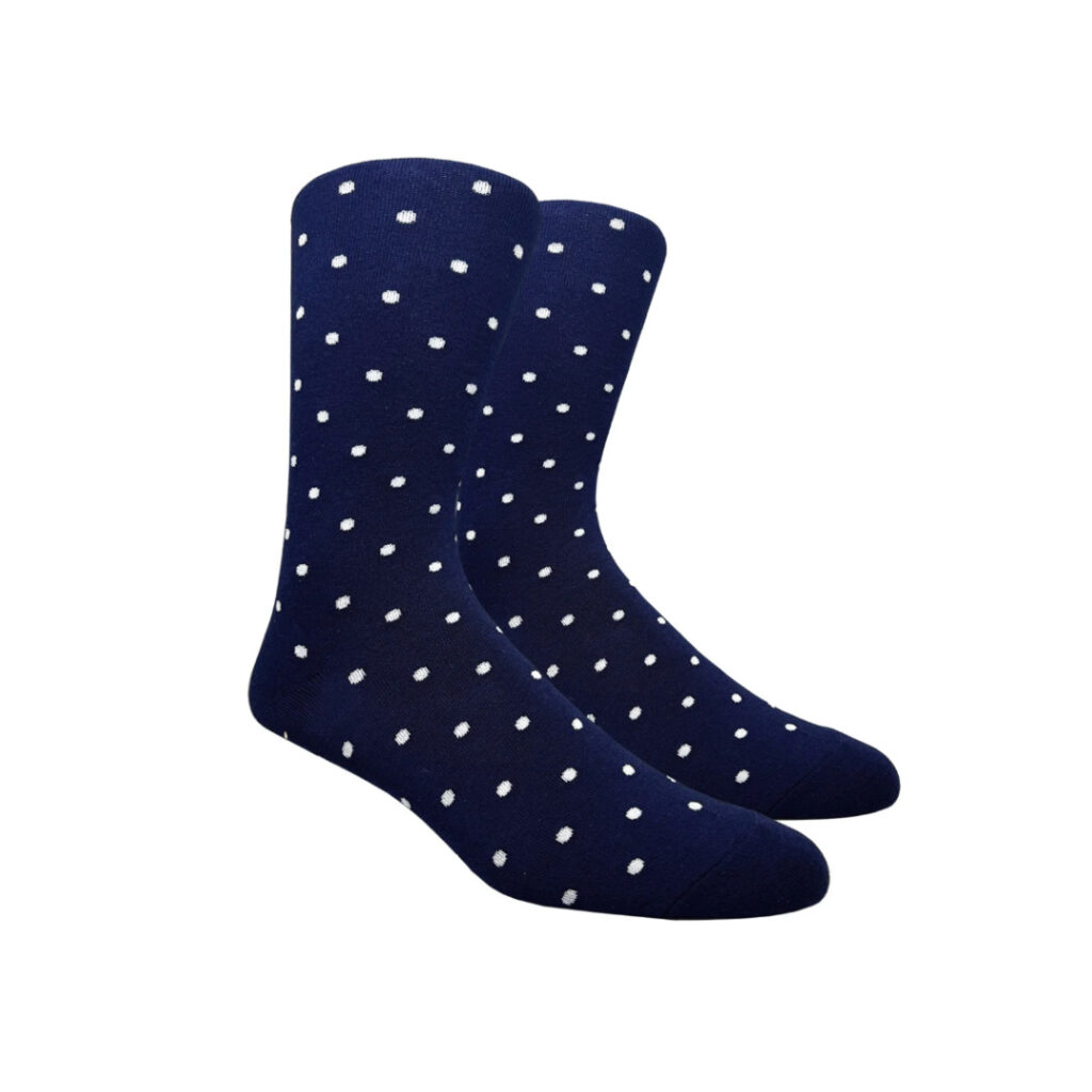 navy polka dot socks