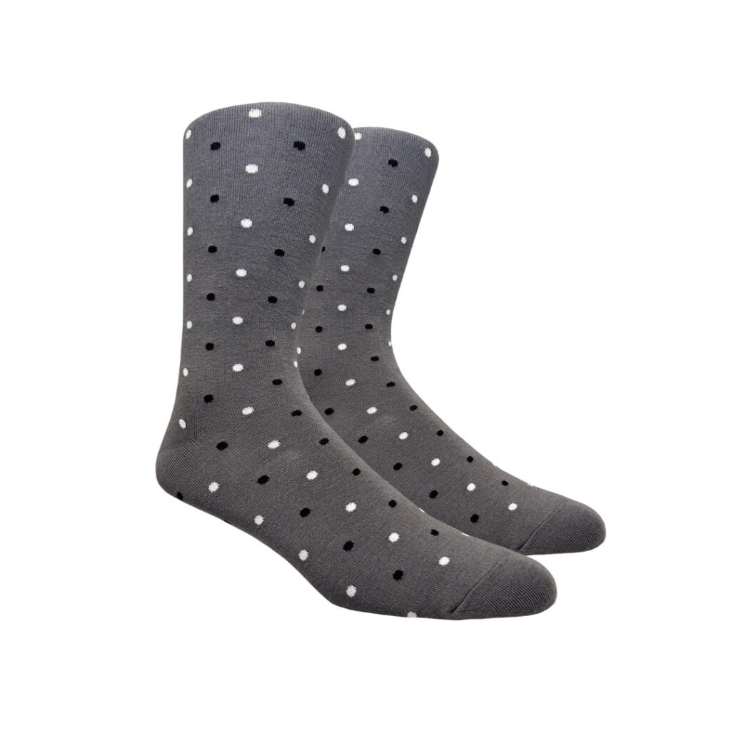 gray polka dot dress socks