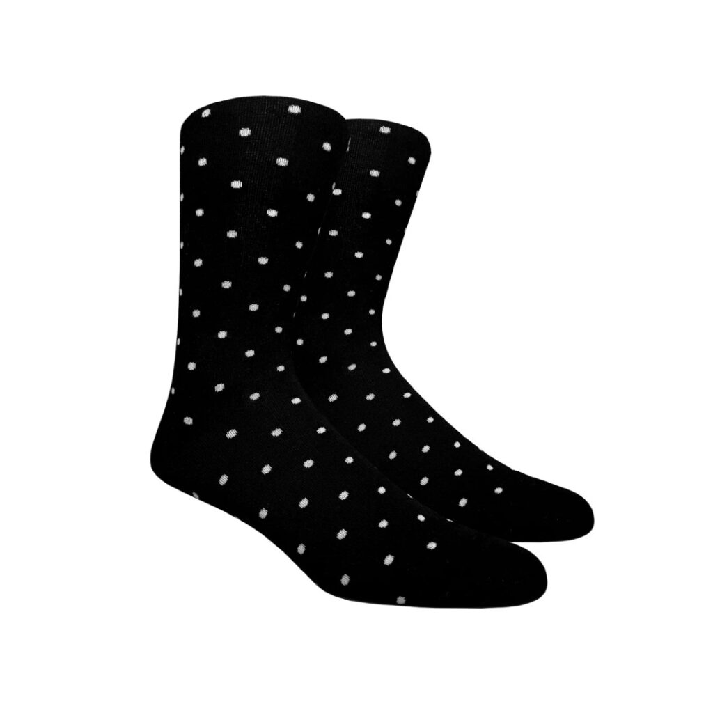 black and white polka dot socks