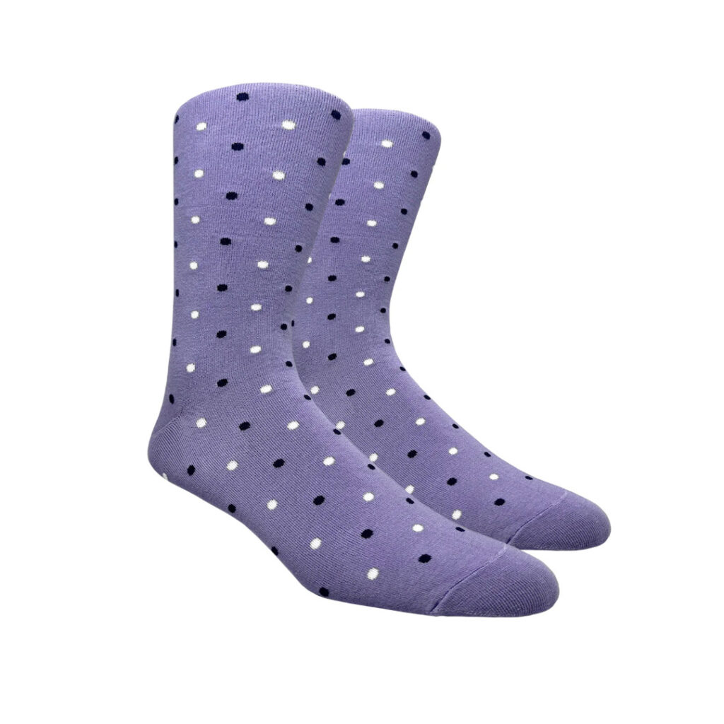 lavender polka dot dress socks