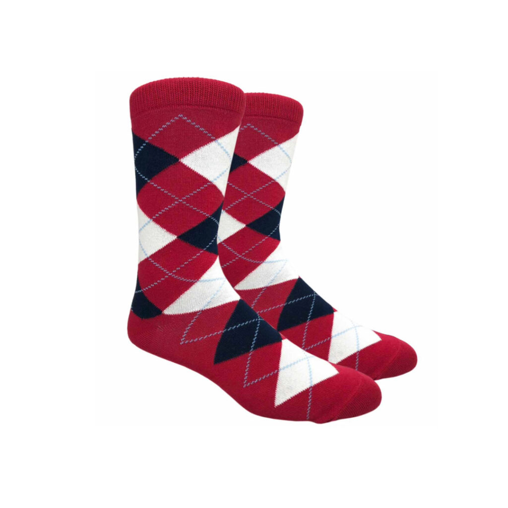 red argyle dress socks