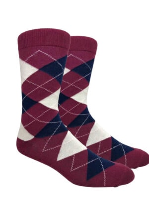 burgundy argyle dress socks