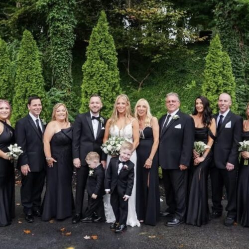 wedding party wearing all black