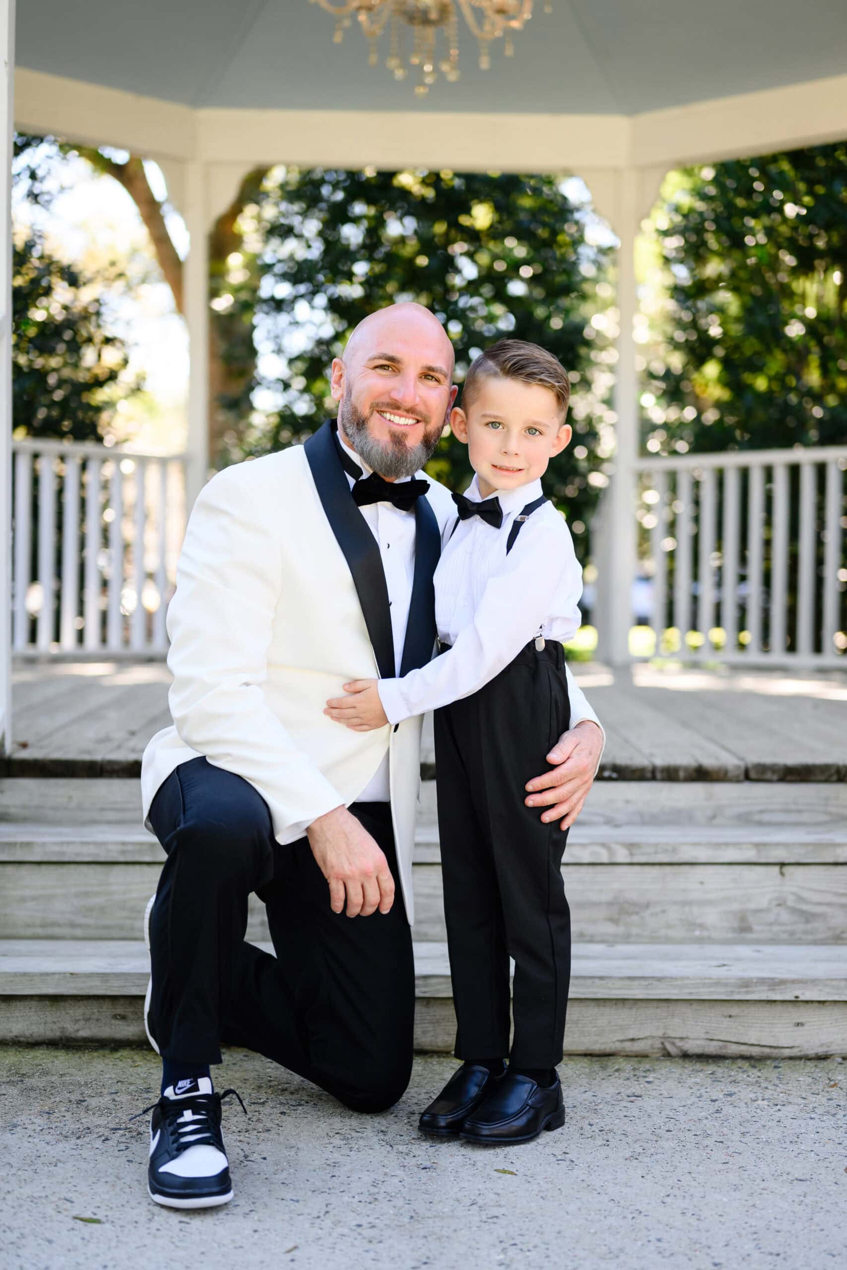 groom and ringbearer at wedding