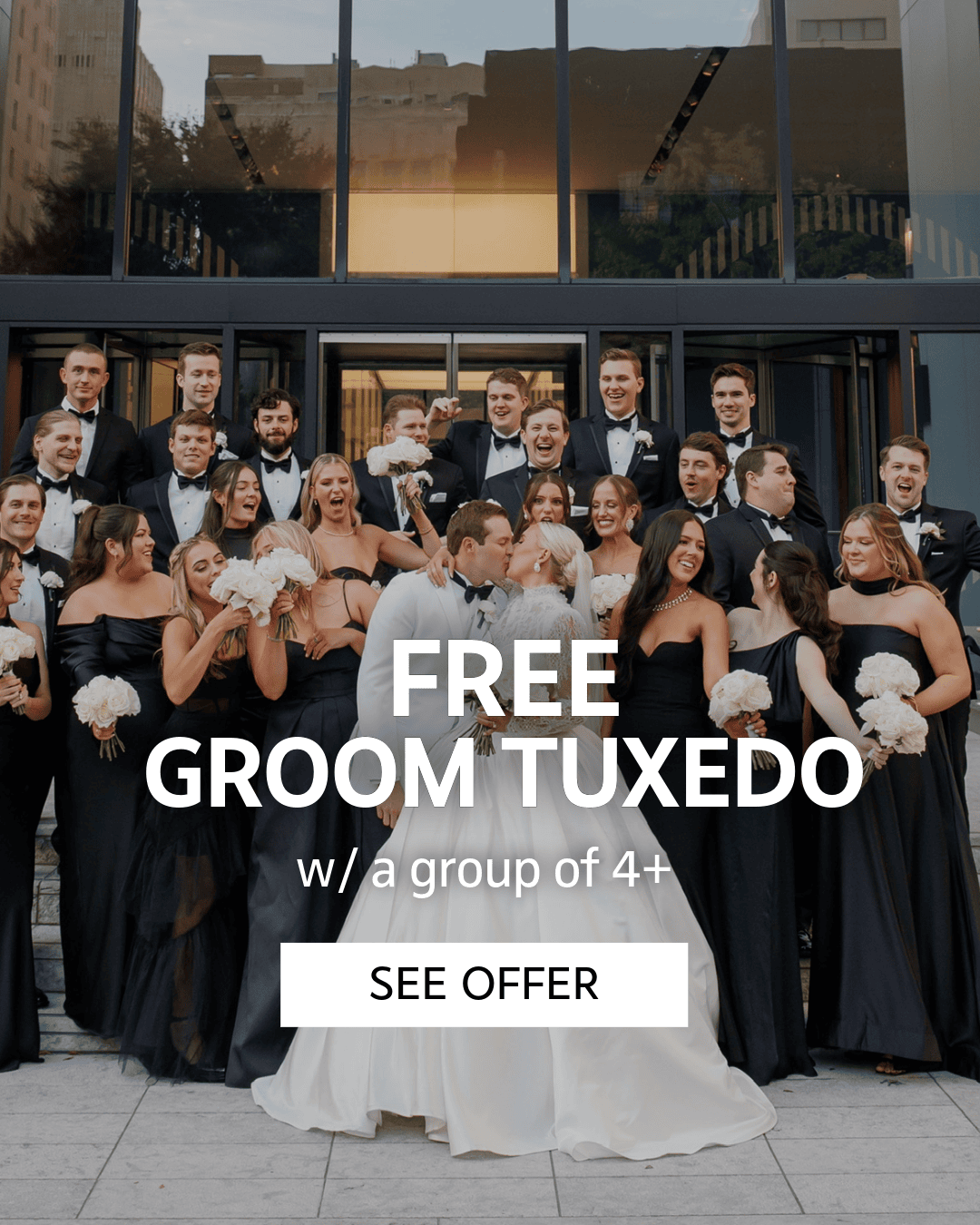 free groom tuxedo rental offer