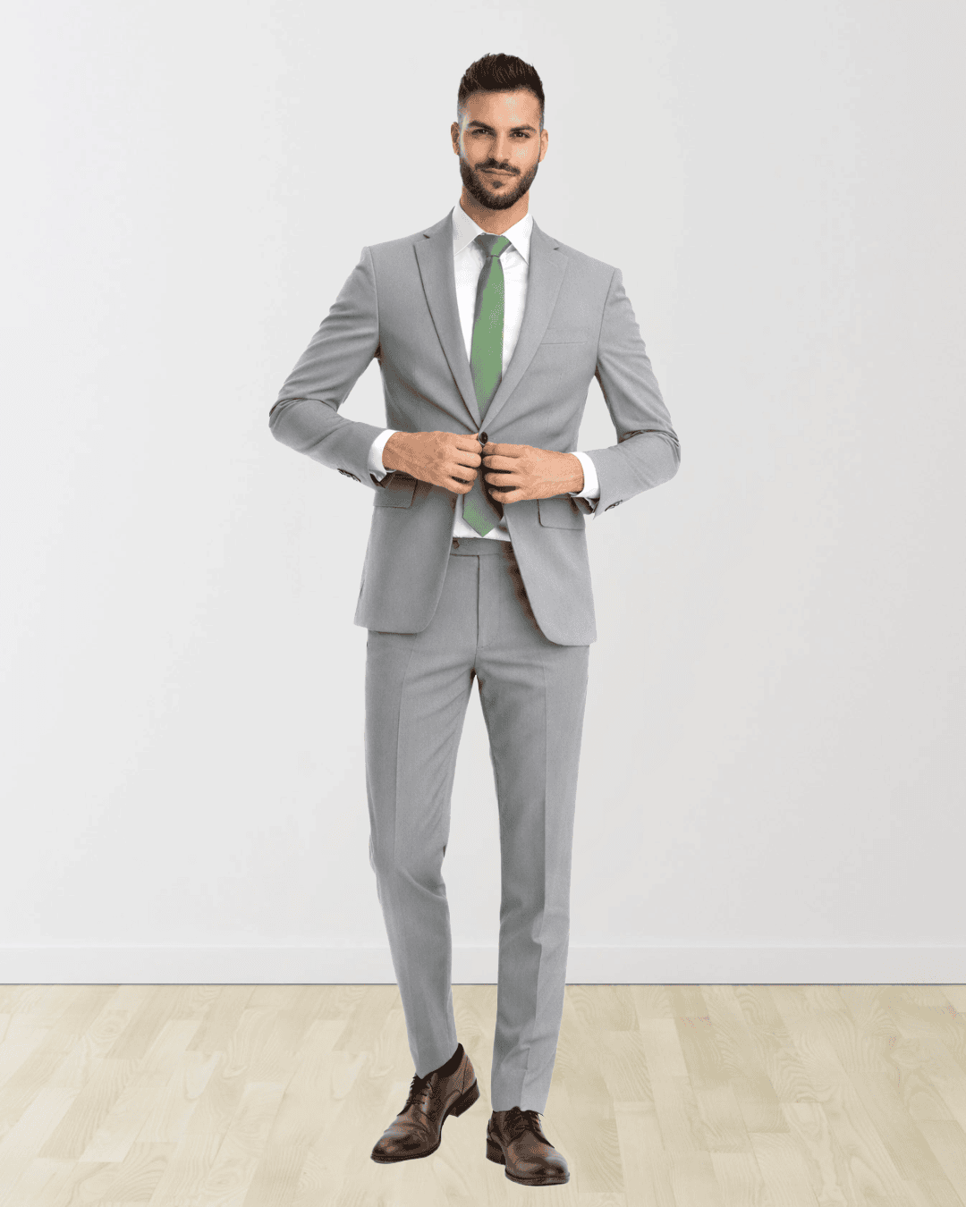 heather gray suit