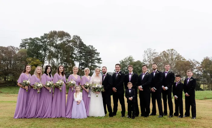 A wedding party of 14 in the party